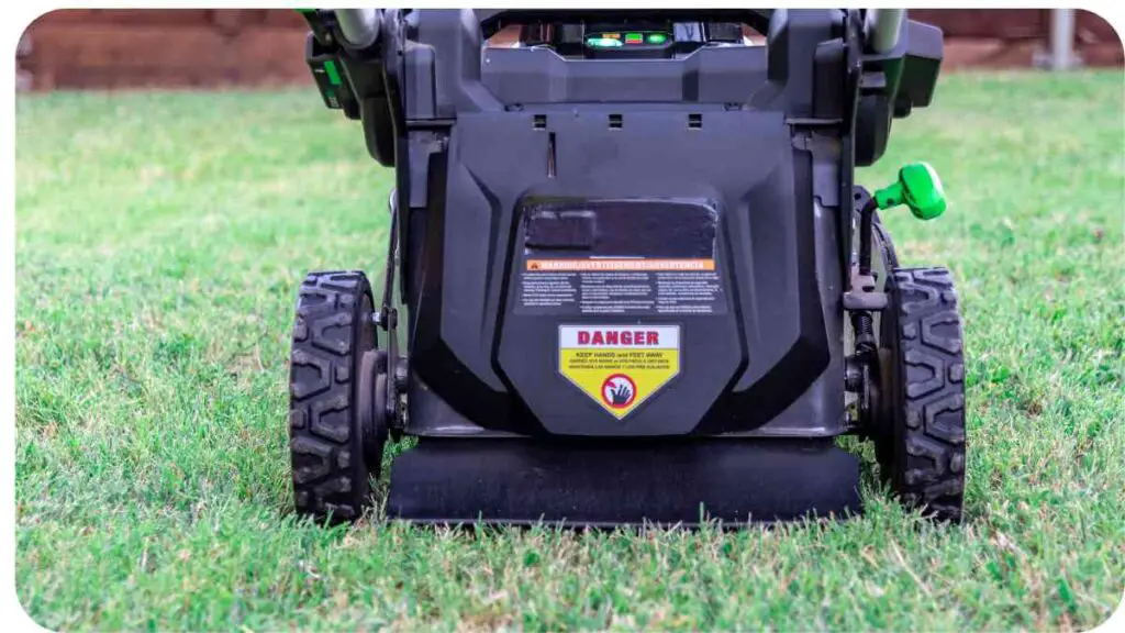 an electric lawn mower on the grass