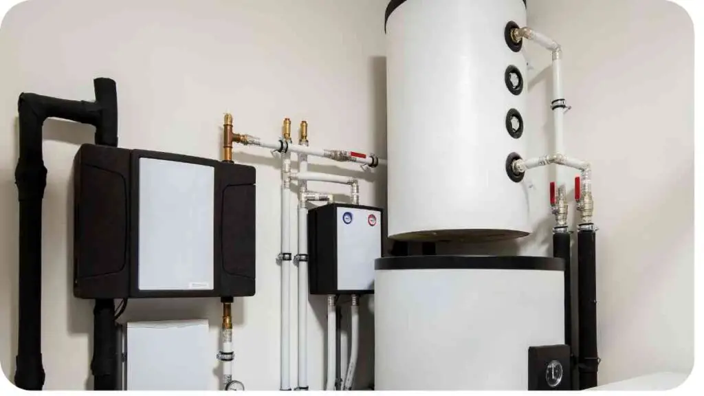 hot water heaters and pipes in a room