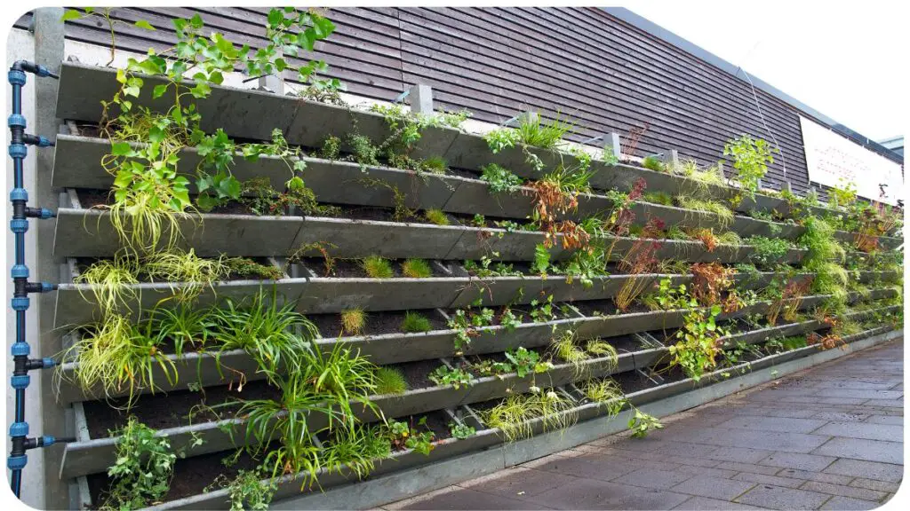 a vertical garden on the side of a building