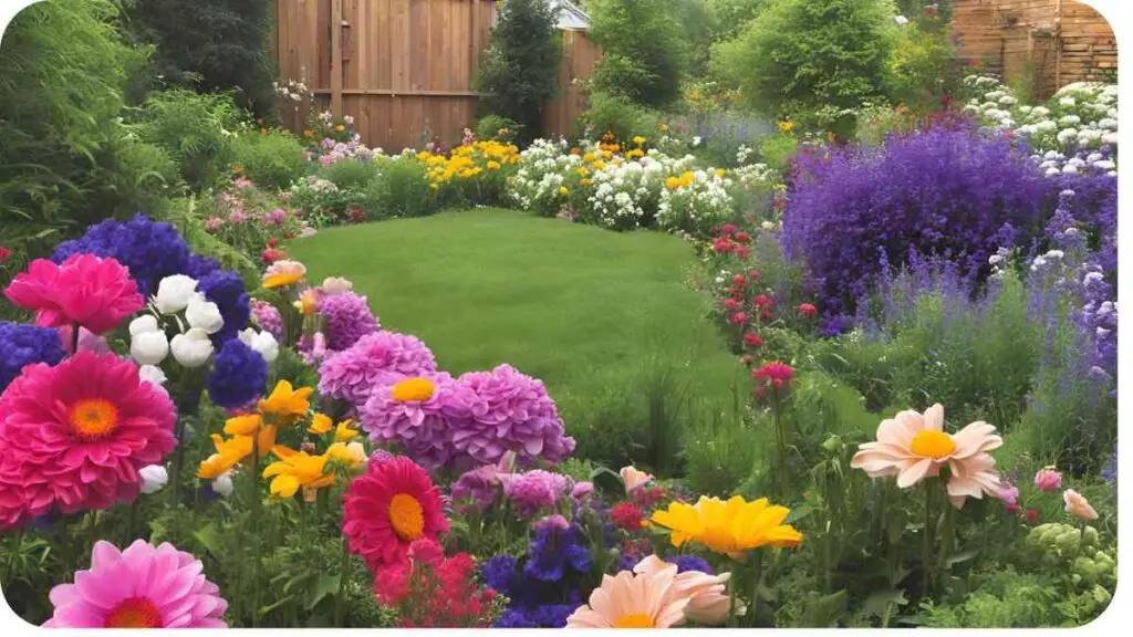 an image of a garden with lots of colorful flowers