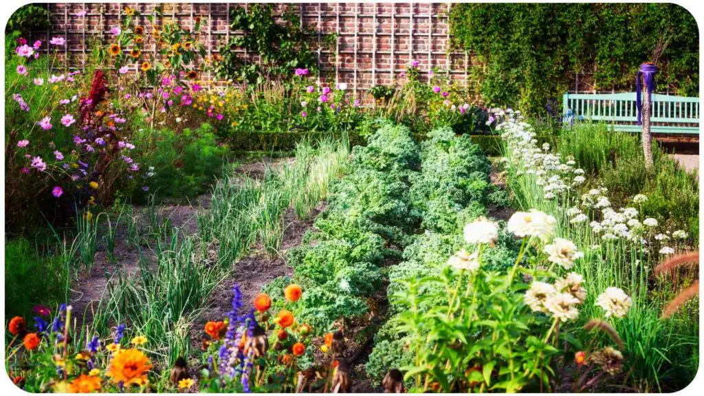 an image of a garden with flowers and plants
